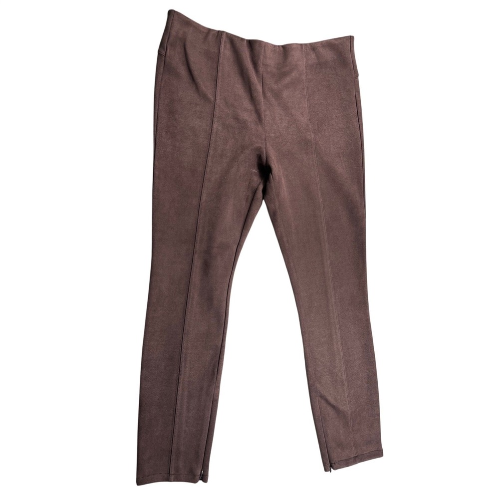 Anthropologie Faux Suede Leggings‎ Size 31 Brown Pull On Skinny Pants